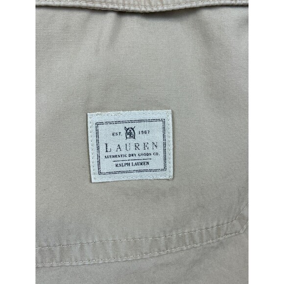 LAUREN RALPH LAUREN Size 8 Khaki Wide Leg Cotton Cropped Capris Pants W/Pockets - Picture 3 of 11